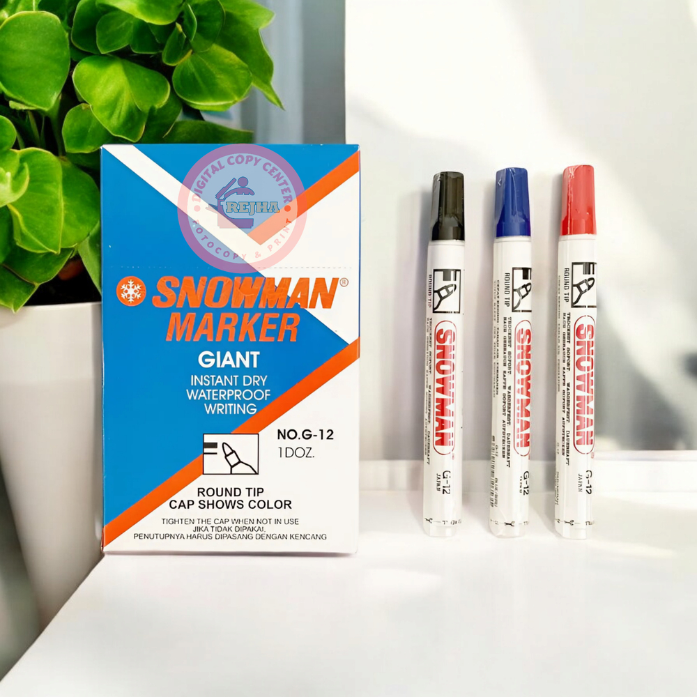 

SPIDOL SNOWMAN PERMANENT MARKER G-12 (1pcs) / WARNA HITAM-BIRU-MERAH