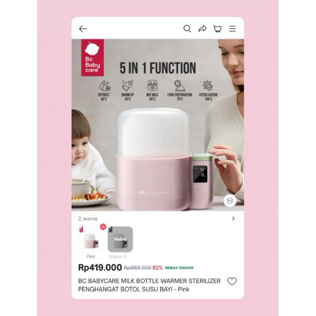 Sterilizer & penghangat botol susu bayi