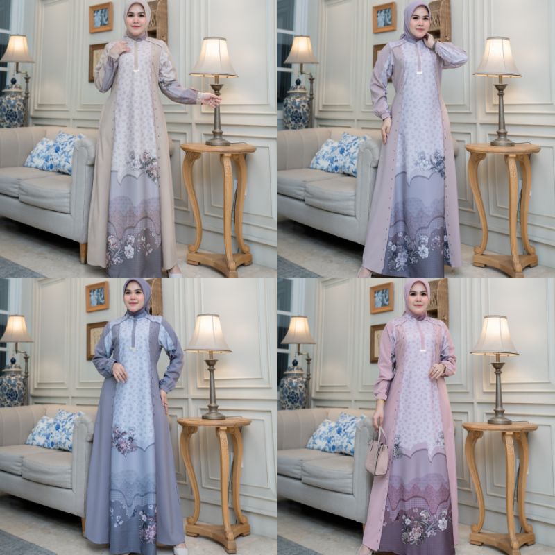 Safana Dress - Gamis Lionel Richie mix Rosecrepe
