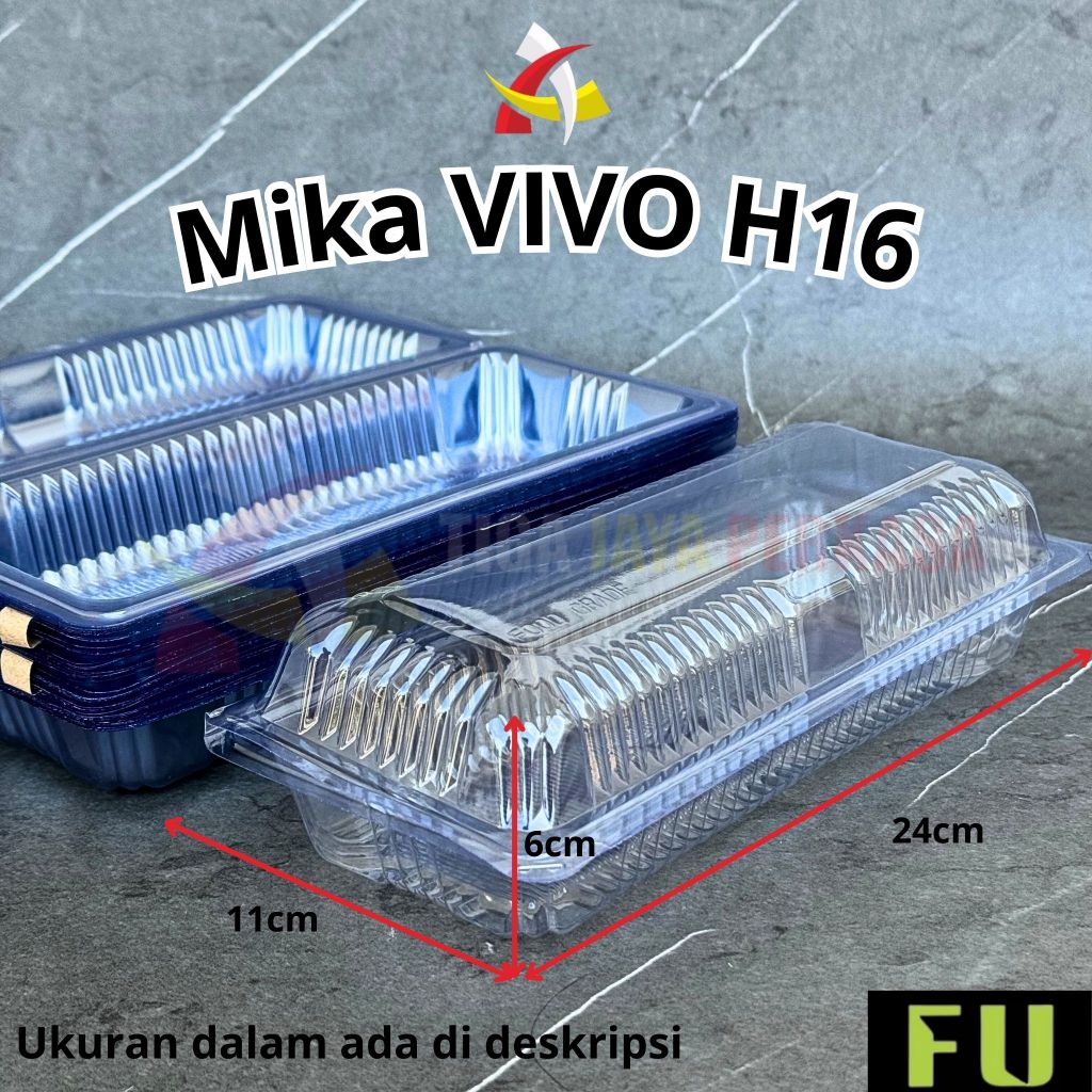 Mika VIVO H16 / Mika Bolu Gulung 22x8,7x6cm / Mika Bomboloni / Mika Kue Roti @50pcs
