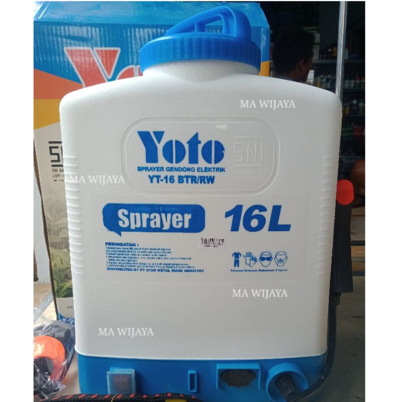 Yoto Elektrik Battery Sprayer 16 Liter / Tanki Semprot Pertanian Cas