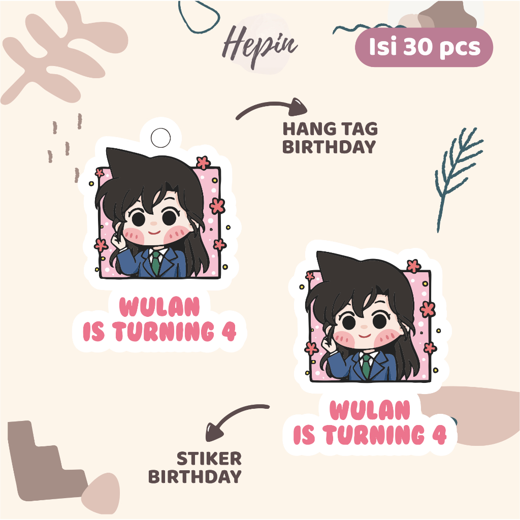 

(30pcs) cetak Hang tag ulang tahun & stiker ulang tahun edisi Window Anime DETECTIVE CONAN /label tag ulang tahun murah/hang tag ulang tahun/tag souvenir ulang tahun/stiker nama ualang tahun/diecut stiker&t ag