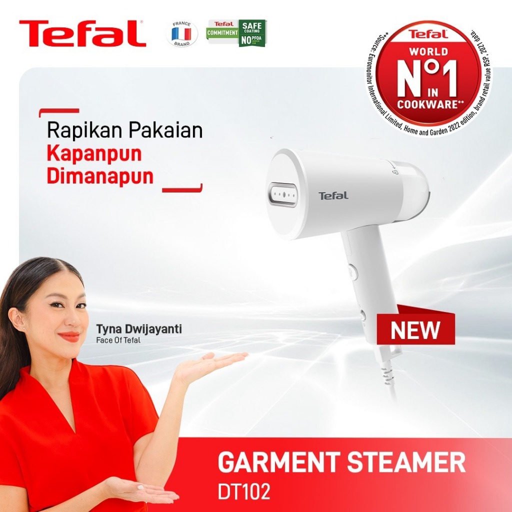 Tefal Setrika Uap Portable Garment Steamer DT102 - Cepat Panas & Ultra Compact