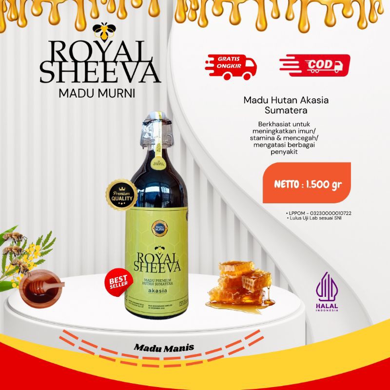 

Madu Murni 100% Royal Sheeva 1.5 kg | Premium Halal MUI Asli dari Hutan Akasia Sumatera