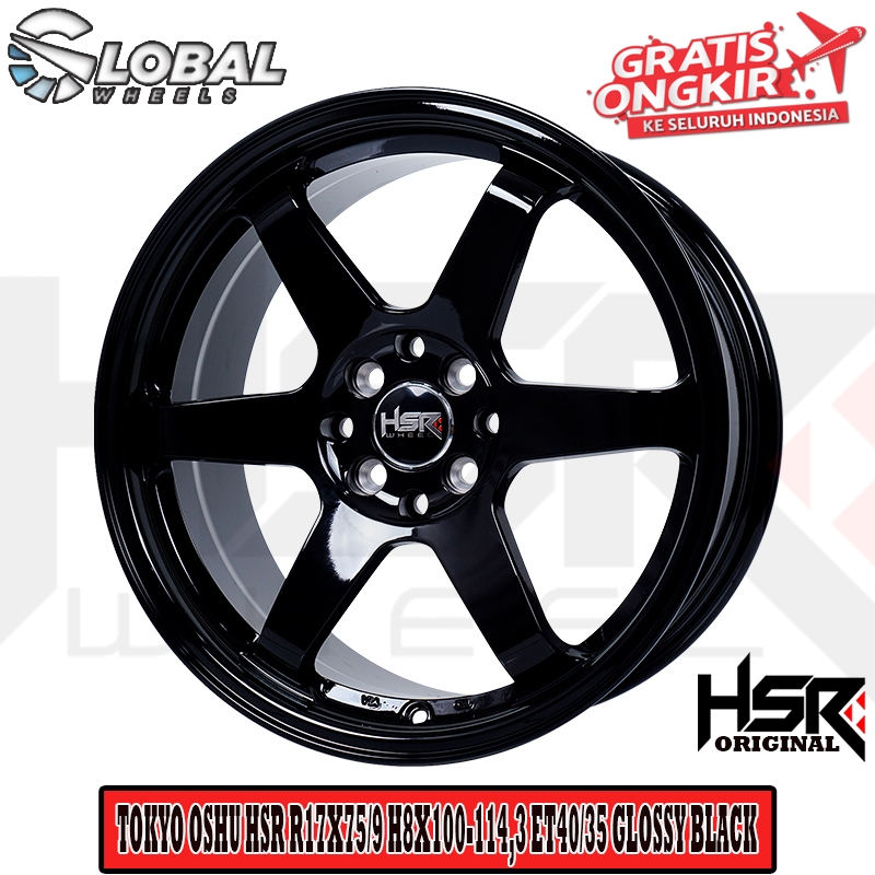 Velg Mobil HSR Tokyo TE37 Ring 17 Glossy Black Buat Avanza Raize Kijang Livina Mobilio Vios Yaris