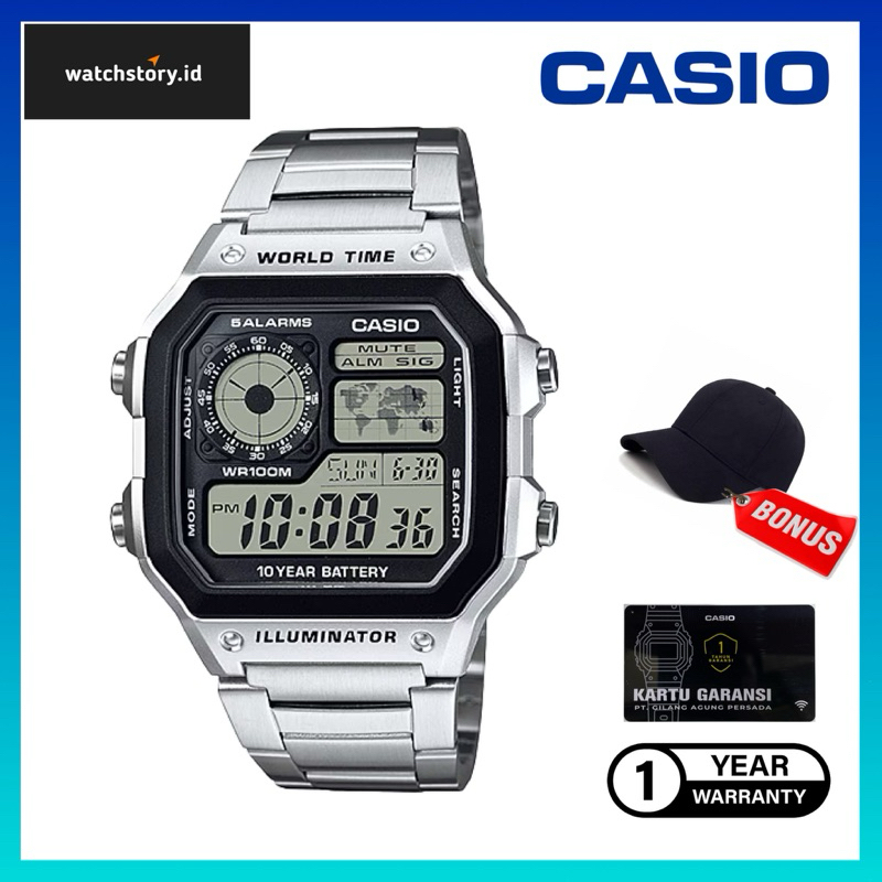 Jam Tangan Digital Pria Casio AE-1200WHD-1A