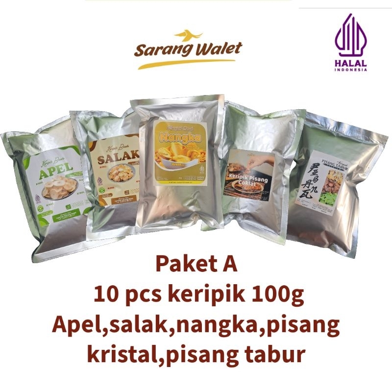 

bundling keripik buah 10 pcs nangka salak apel pisang tabur pisang lumer