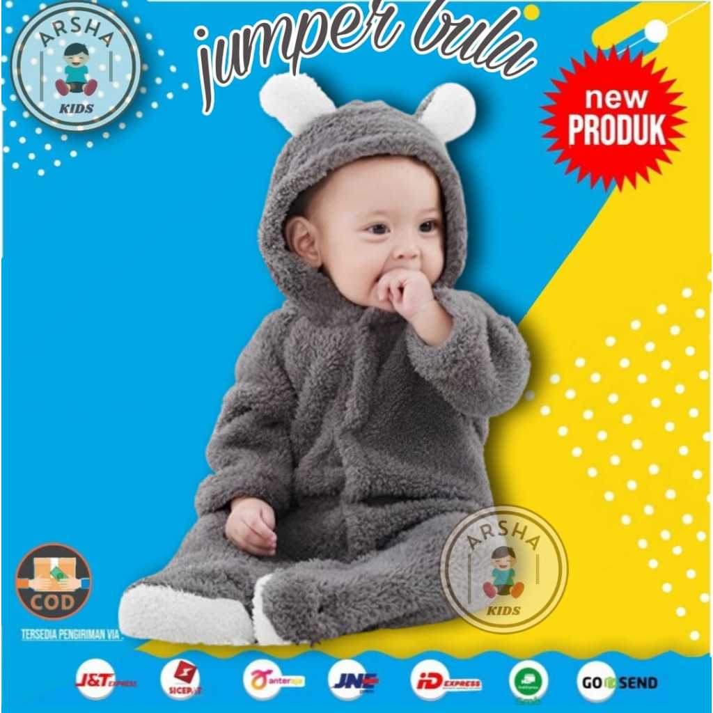 JUMPER BAYI BAJU BAYI LAKI LAKI PEREMPUAN NEWBORN 3-12 BULAN JUMPSUIT SLEEPSUIT BAYI BULU HANGAT