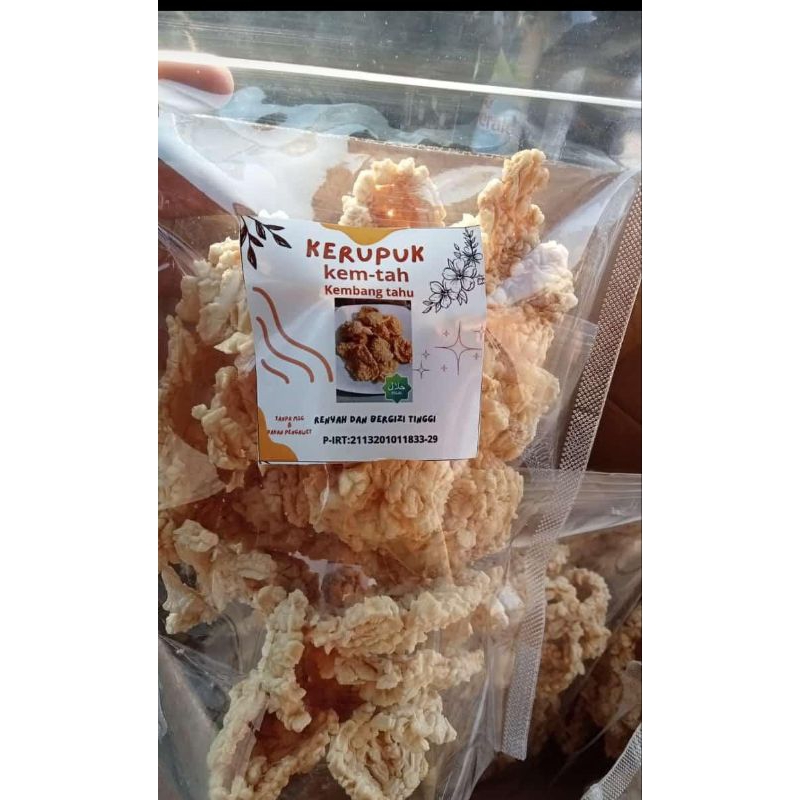 

kerupuk kembang tahu original 100grm siap santap/kerupuk kemtah/keripik kembang tahu.