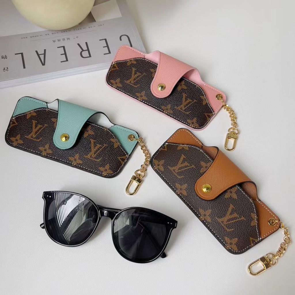 #Original authentic#Brand Louis Vuitton new glasses protective cover#Coffee blue pink#Glasses bag pe