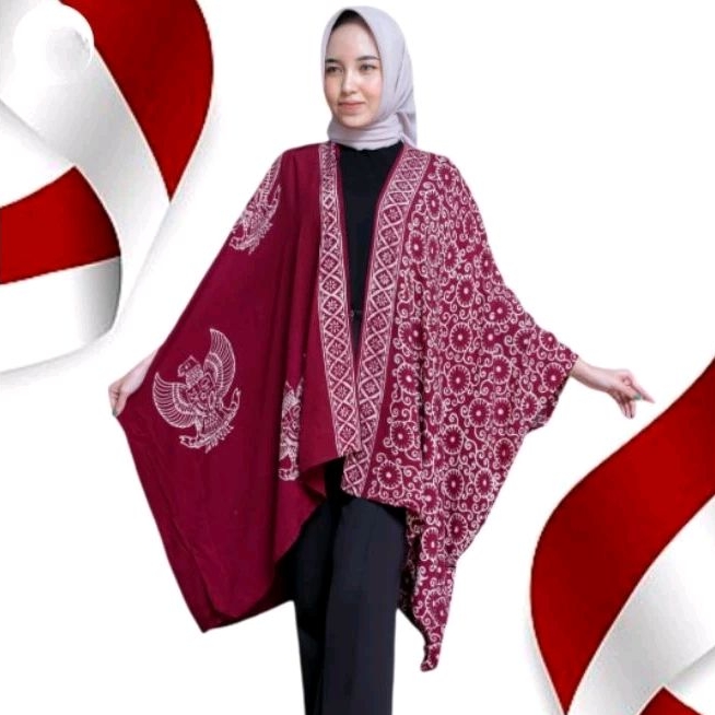 BAJU 17AGUSTUSan WANITA OUTER KONDANGAN OUTER BATIK KIMONO  CARDIGAN BATIK || BATIK PEKALONGAN