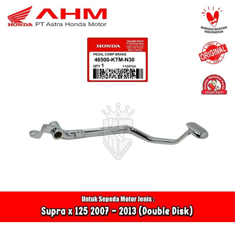 Pedal Pijakan Rem Honda Supra x 125 Karbu Fi 2007 Double Disk DD Original AHM 46500-KTM-N30