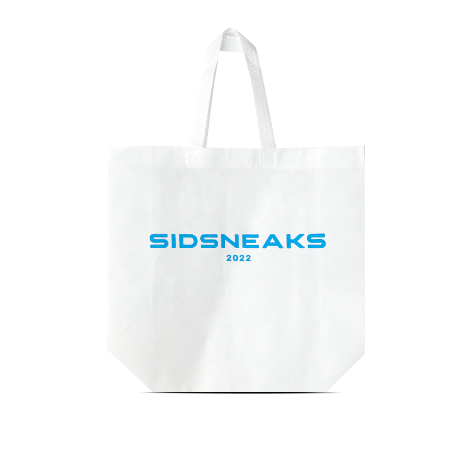 

SIDSNEAKS - Totte Bag Spunbond Tas Kain Goodie Bag Souvenir Pembungkus Kado Putih Biru - GBS-01