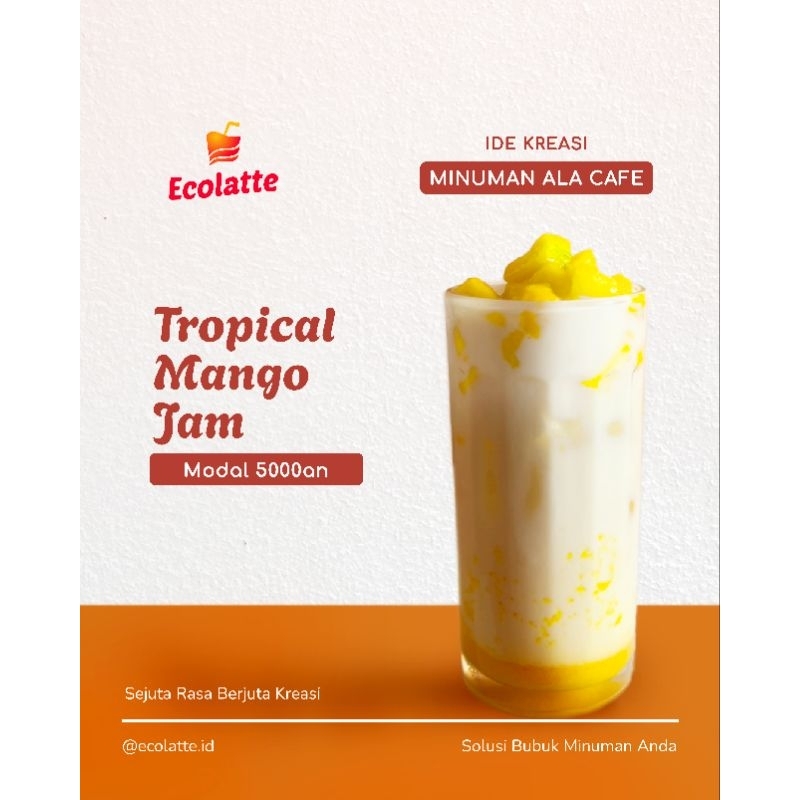 

Ay00! ECOLATTE MANGO BUBUK MINUMAN 1 KG Powder Drink Enak Halal Bpom Rasa Mangga