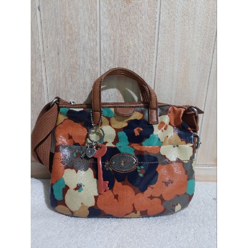 tas fossi keyper ditsy crossbody seken ori