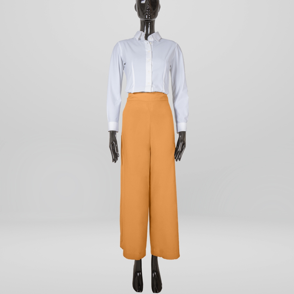 Celana Kulot Wanita Milly's Zipper Pants Warna Mustard