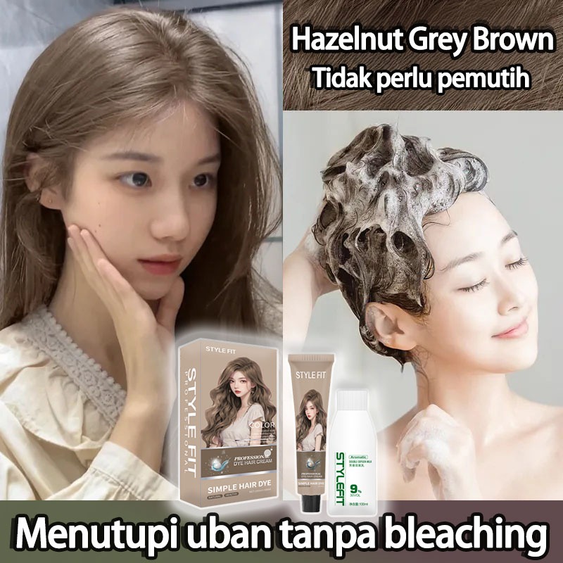 [Alat pewarna rambut gratis] STYLE FIT cat pewarna rambut*200ml Tidak perlu pemutih, pewarna rambut 