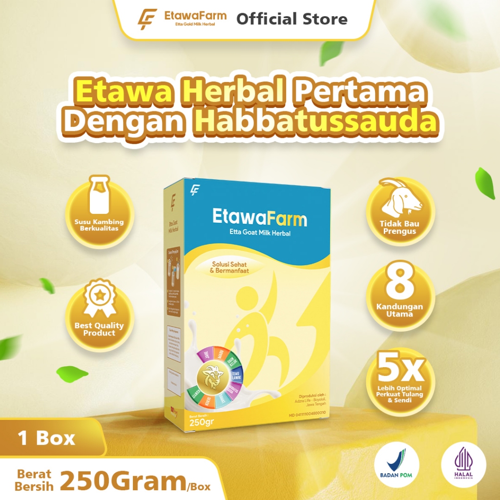 

EtawaFarm - Etta Goat Milk Herbal dengan Habbatussauda Isi 250 Gram