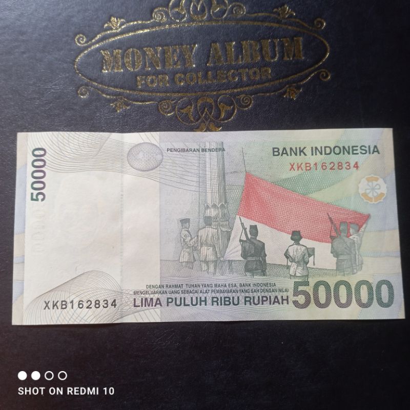 uang kertas kuno 50000 rupiah seri x tahun 1999 seperti baru utuh asli