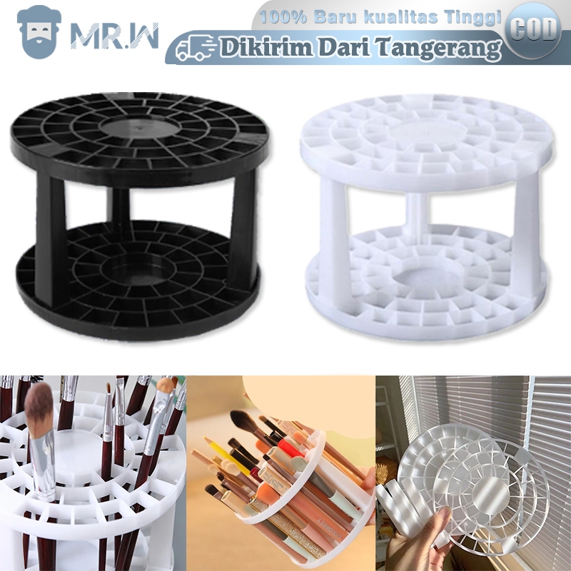 Tempat Kuas Makeup Aesthetic 2pcs Rak Kuas Lukis 49 Holes Rak Tempat Pulpen Tempat Brush