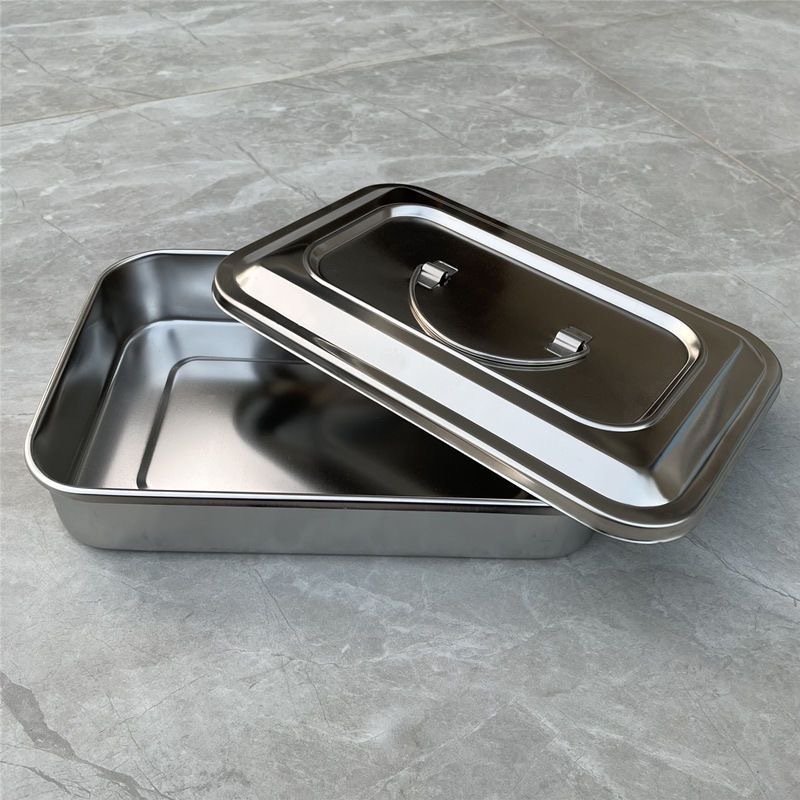 Bak Instrumen Medis/Instrumen Bak Sterilizing Dengan Tutup Stainless Dental Tray Alat Steril Medis