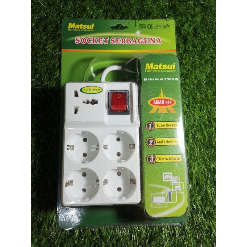 Stop kontak terminal kuningan 5 Lubang