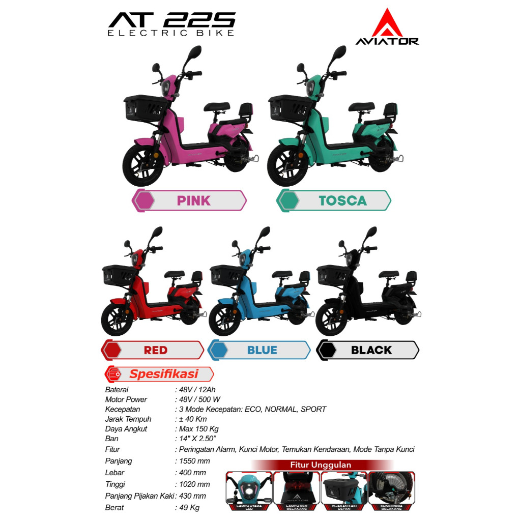 TERBARU sepeda listrik EXOTIC AT 225 SEPEDA LISTRIK EXOTIC