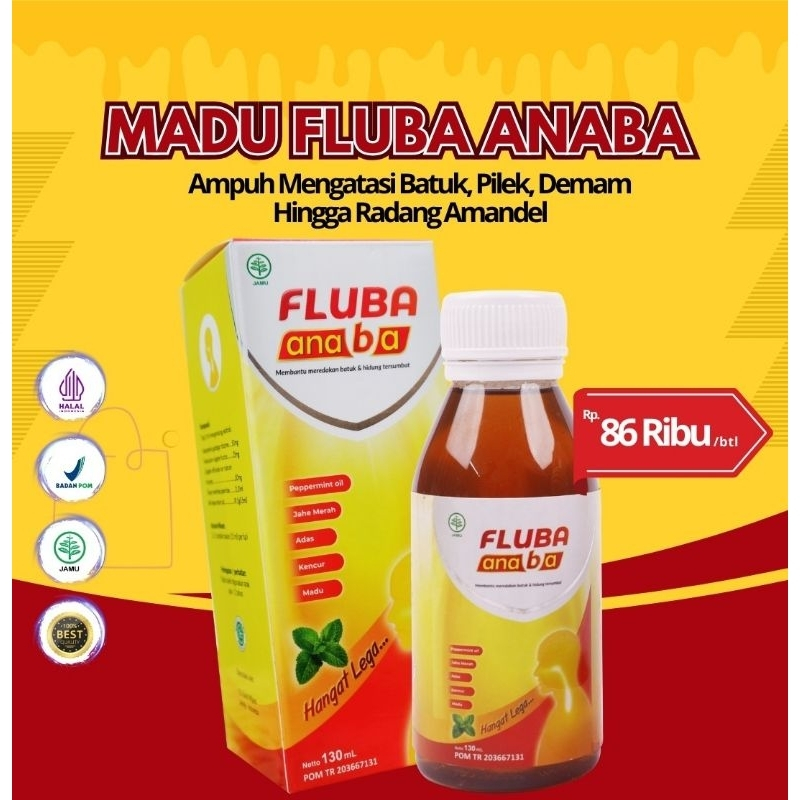 

FLUBA ANABA Legakan Batuk, Flu & Radang Tenggorokan Untuk Anak & Dewasa