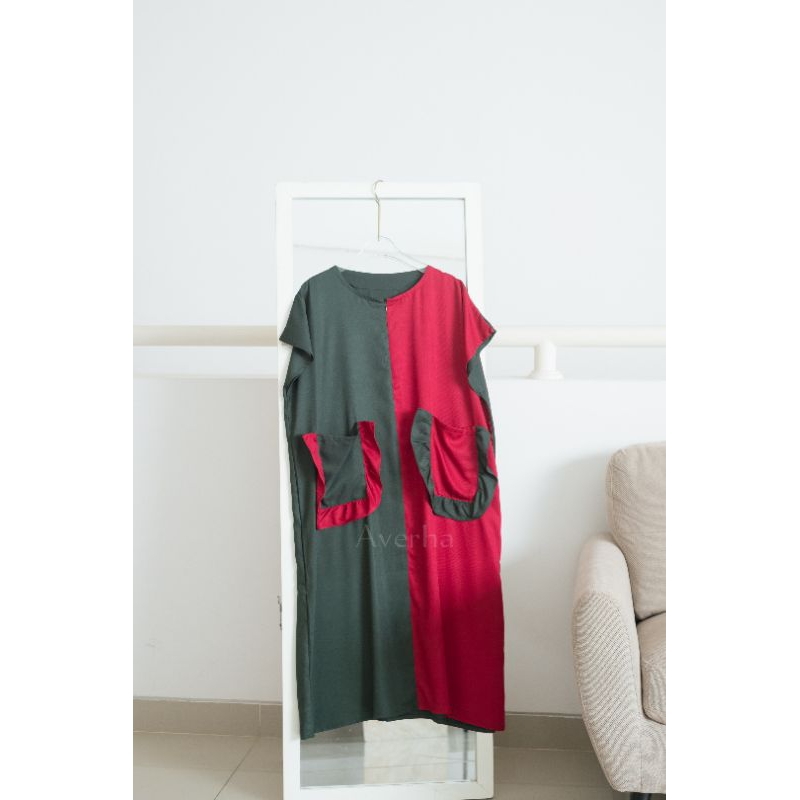 Olivia dress /Daster katun twill /daster rayon / daster kombinasi /habel kombinasi serut /Daster kom