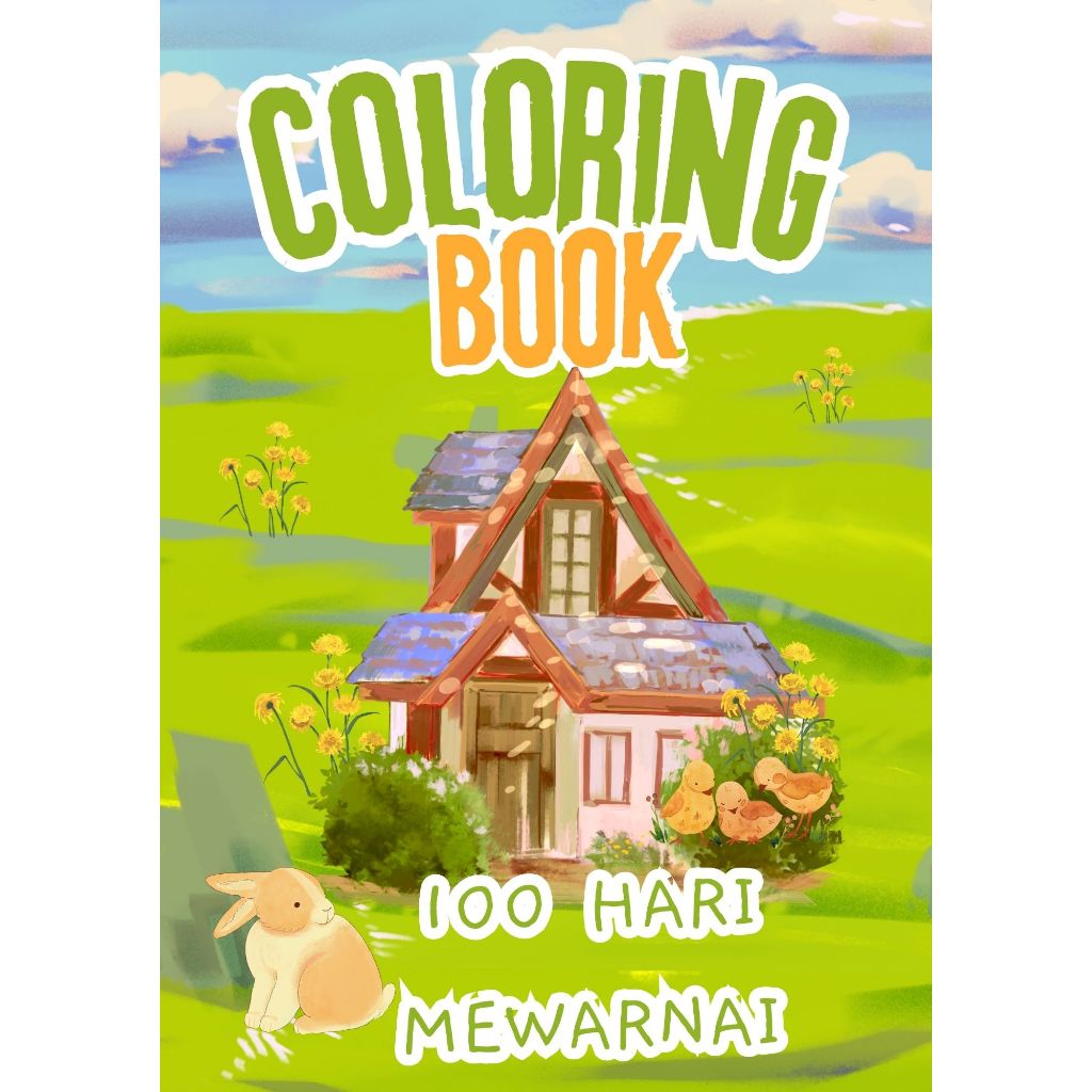 

100 Days Coloring Book/100 Tema Gambar Mewarnai / Buku Sketsa Menggambar / Latih Konsentrasi, Imajinasi, & Kreativitas Anak