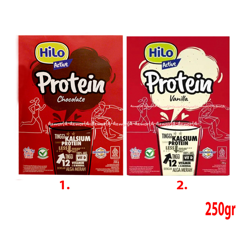 

HILO Active 250gr Protein Chocolate Vanilla Hi-lo Aktif Less Sugar Susu Tinggi Kalsium Protein Untuk Tulang Remaja Hailo Aktiv Rendah Gula Dengan Alga Merah Vanila Coklat Fanila 250 gram