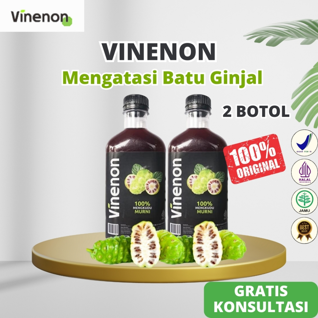 

VINENON Cuka Mengkudu 2 Botol – Obat Batu Ginjal, Asam Urat, Kolesterol, Diabetes Herbal