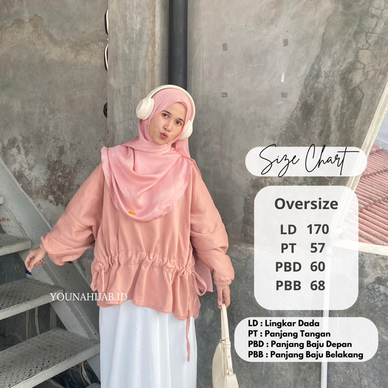 YOUNAHUJAB - ZARA Sweater Serut Sweater Polos Wanita Oversize