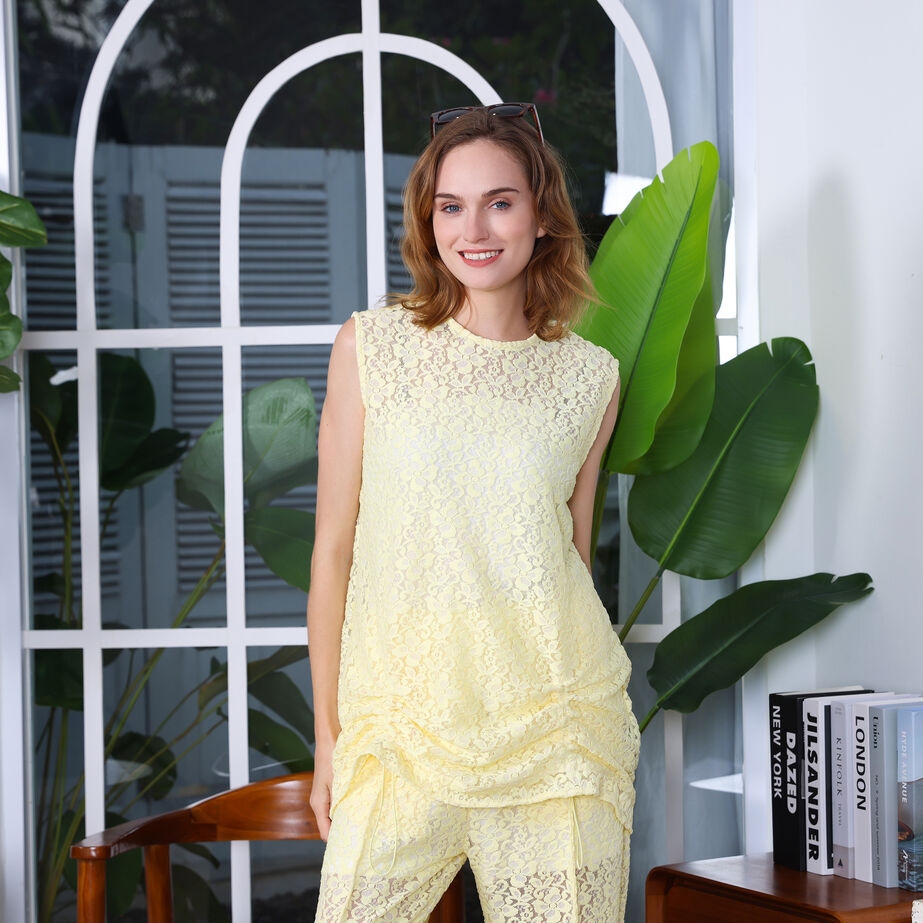 MUZCA WOMEN Relax Sleeveless Lace Shirt  // SKU42-2195