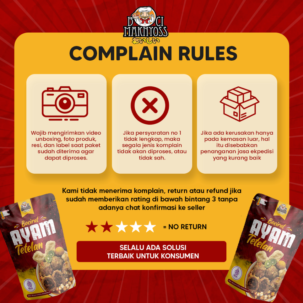 

Sekar_Shop07 Bundling Bocirat Atel 3 Maknyoss ( Ayam Tetelan Maknyoss 3 Variant)