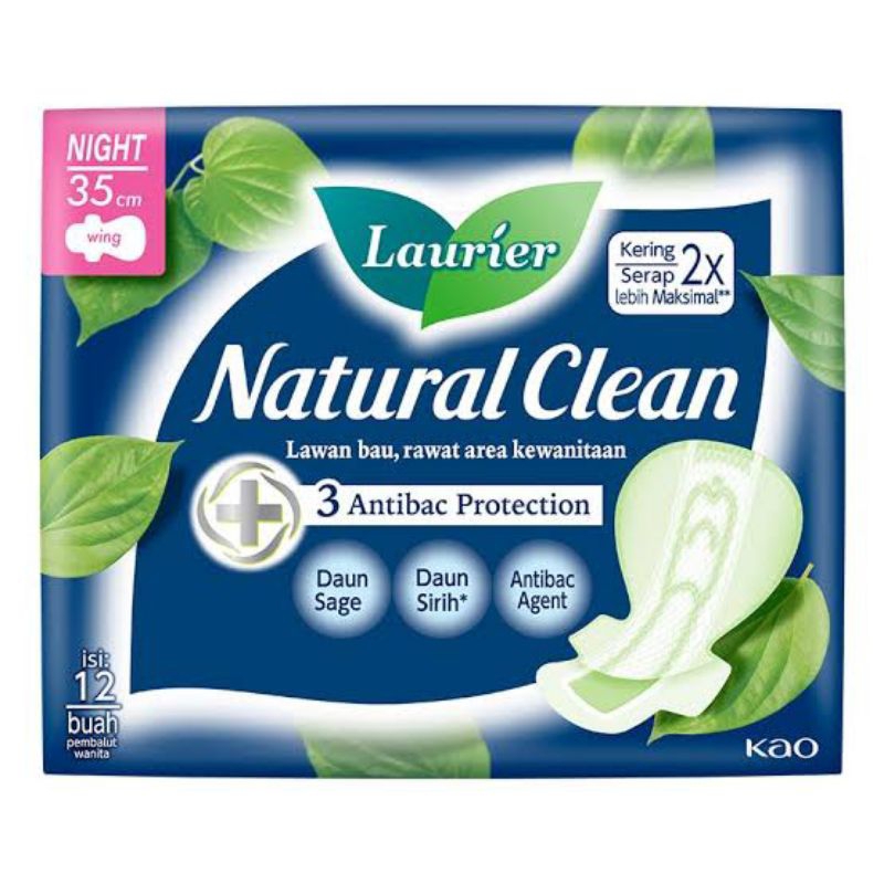 Laurier natural clean night 35 cm 12pcs