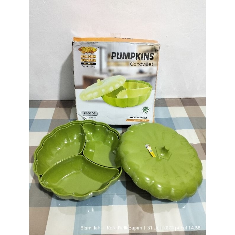 0PS0303 Pumpkin Melamin Golden Dragon/candy Set Labu/Tempat Permen Lauk