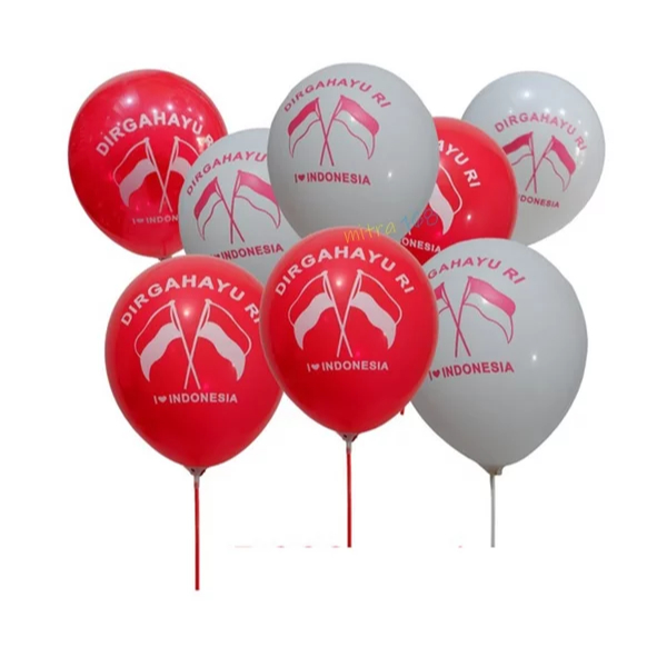I42 Balon Latex Dirgahayu Ri merah putih 17 Agustus 12 inch