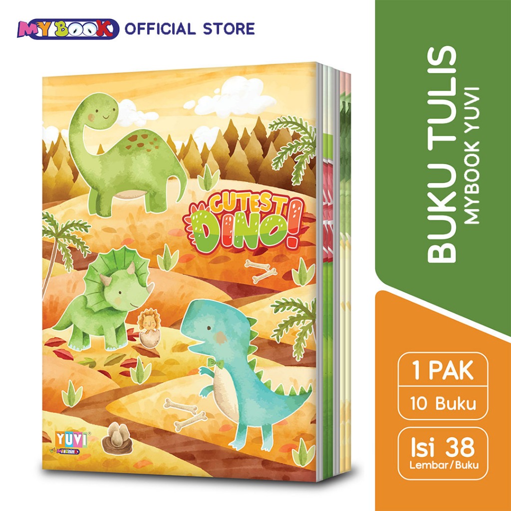 

My Book Yuvi Buku Tulis Cute Animals / Dino 38 Lembar - 10 Buku