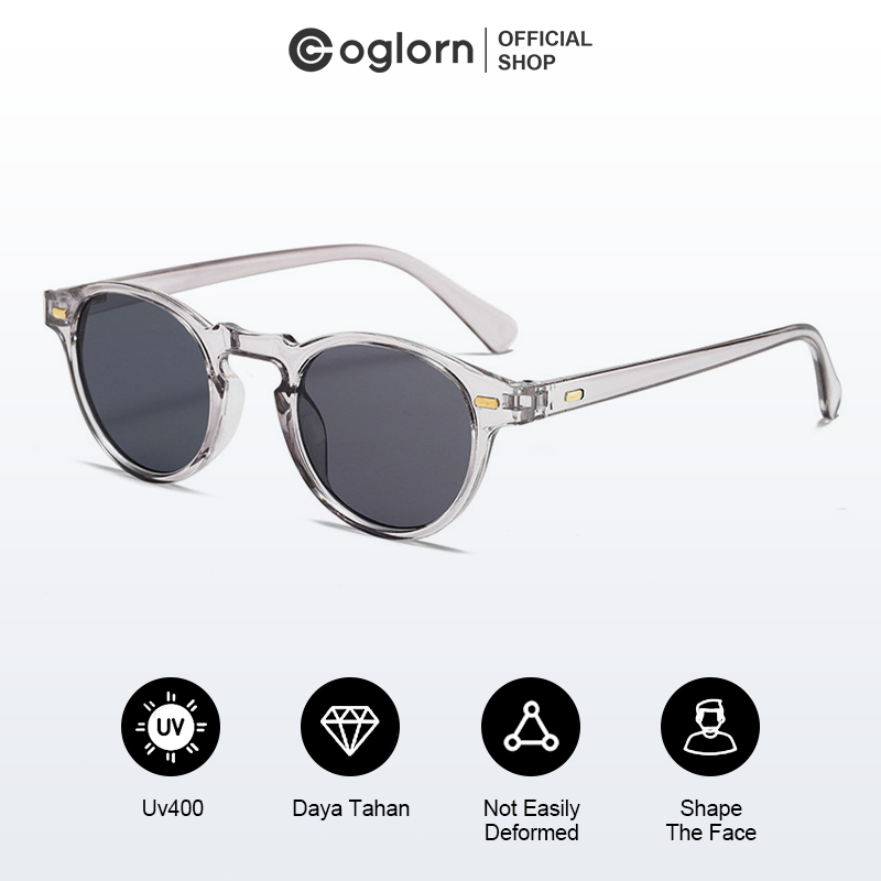 Coglorn Klasik Retro Gaya Barat Bingkai Kacamata Bulat Kecil / Bulat Small Kacamata Hitam