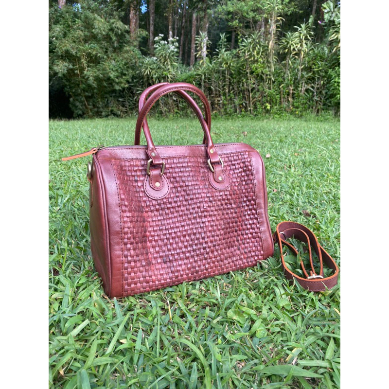 Tas speedy anyam kulit sapi asli