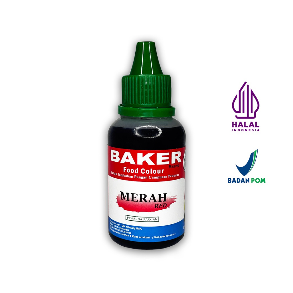

Pewarna makanan / cream kue / bahan kue Red Merah - BAKER MS ( 40 g ) Halal
