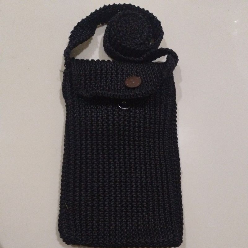 Tas Rajut selempang HP polos /tas rajut /Slingbag