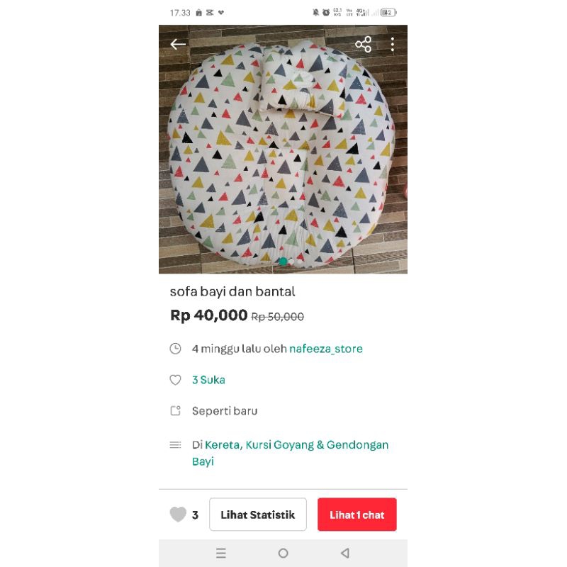 preloved sofa bayi dan bantal