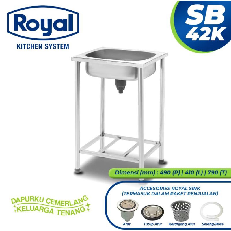 TERMURAH MEJA CUCI PIRING PORTABLE STAINLESS ROYAL SB 42K