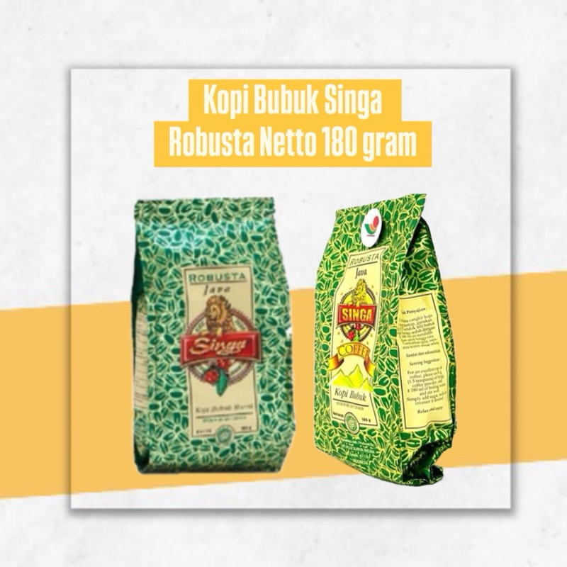 

Kopi Bubuk Singa Robusta Kemasan 180 gram