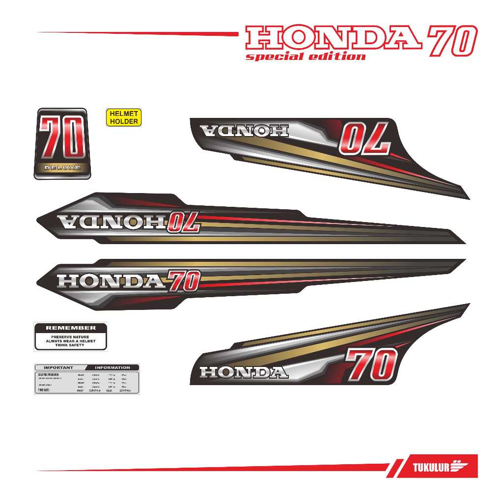 STIKER HONDA C70 STRIPING DECAL C70 RACING LIMITED EDITION 13