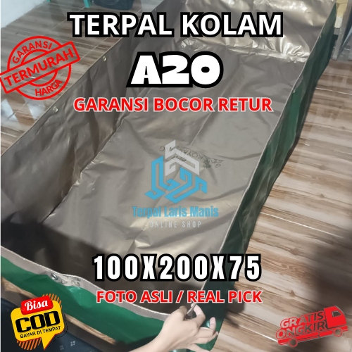 TERPAL KOLAM IKAN 200x100x75 100x200x75 2x1x0,75 1x2x0,75 KOTAK SUPER TEBAL KUAT UNTUK LELE BELUT GU