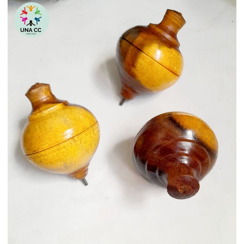 panggal kayu gangsing kayu mainan tradisional panggalan ukuran kecil plus tali