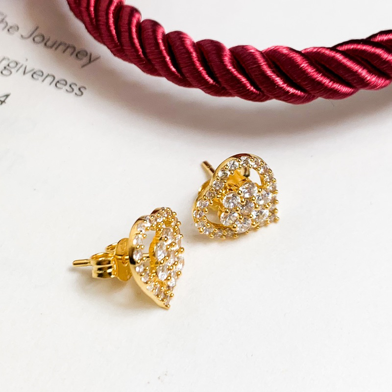 Anting Emas Tusuk Dubai Emas Gold Anting Tusuk Bunga Kendari Hati Emas Kadar 700